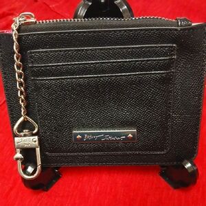 Betsey Johnson Black Textured Wallet With Betsey Johnson Signature Lock